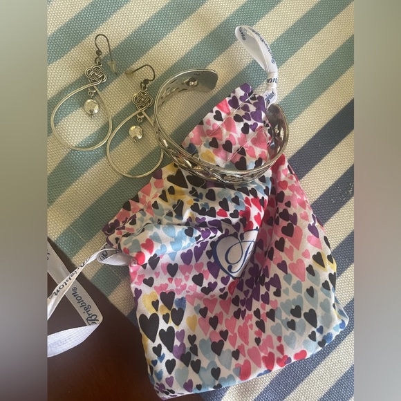 Brighton Jewelry - NWOT Brighton Interlok Petite Knot Earrings & Christi Sydney Slim Cuff bracelet